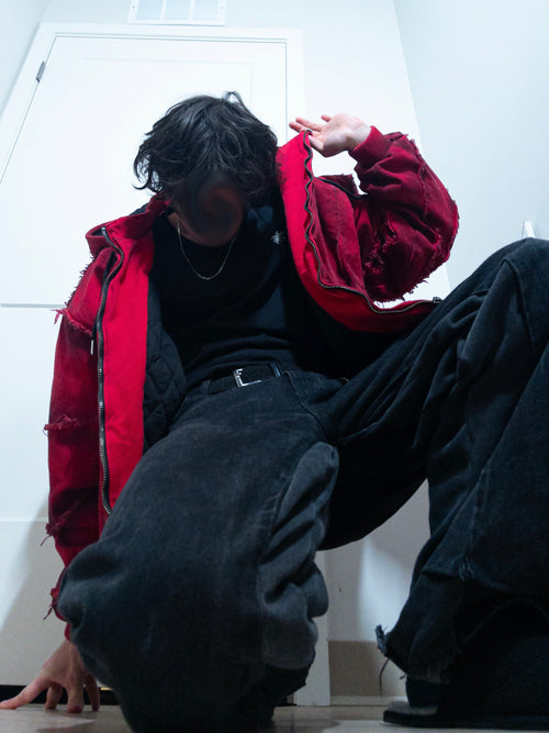 [COMING SOON]Over Sized Raw Edge Jacket